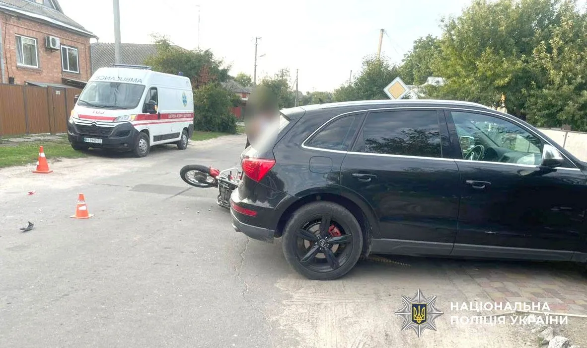 У Пирятині внаслідок аварії травмувався неповнолітній мотоцикліст