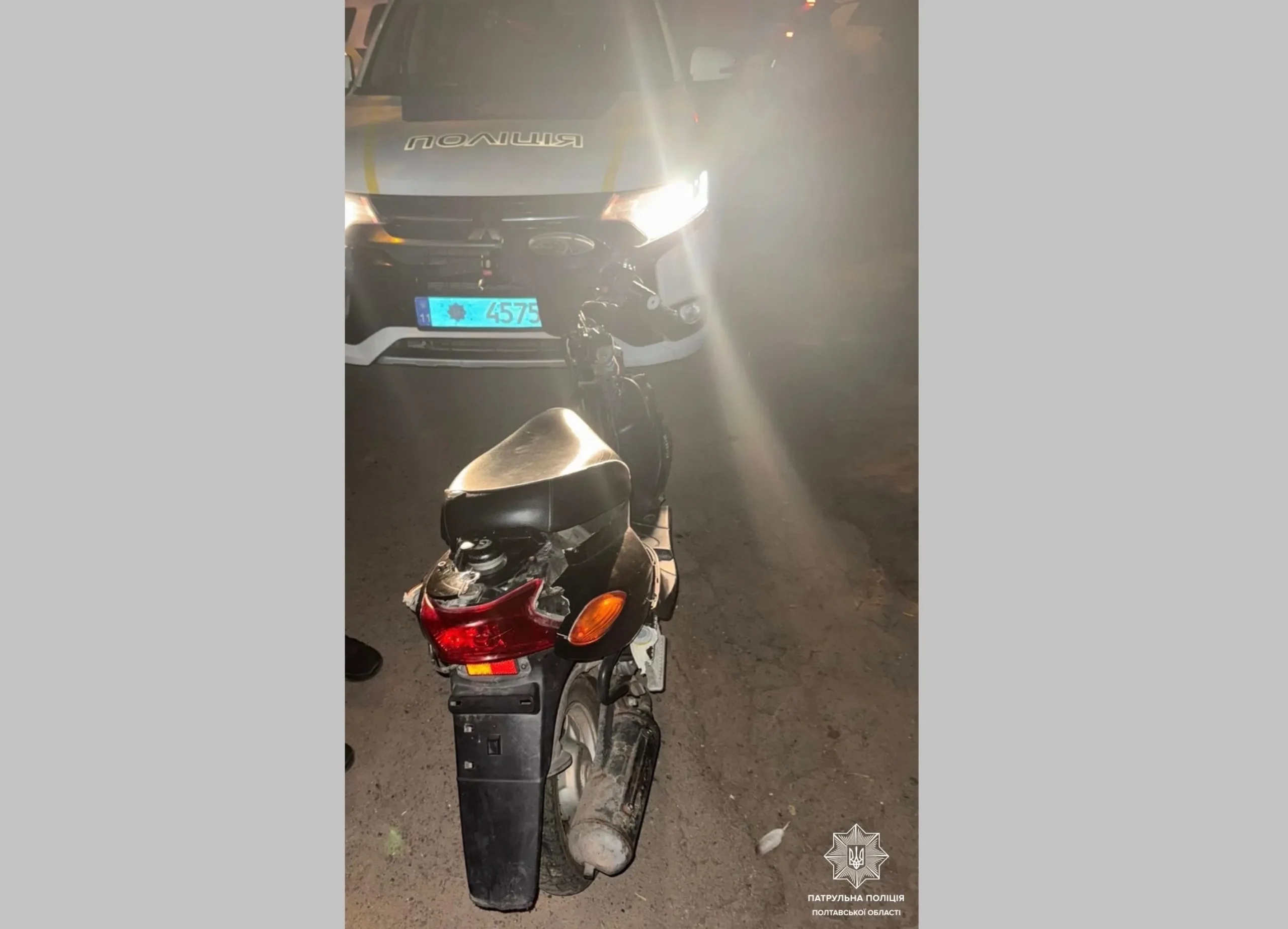 У Полтаві неповнолітній водій мопеда без прав намагався втекти від поліції