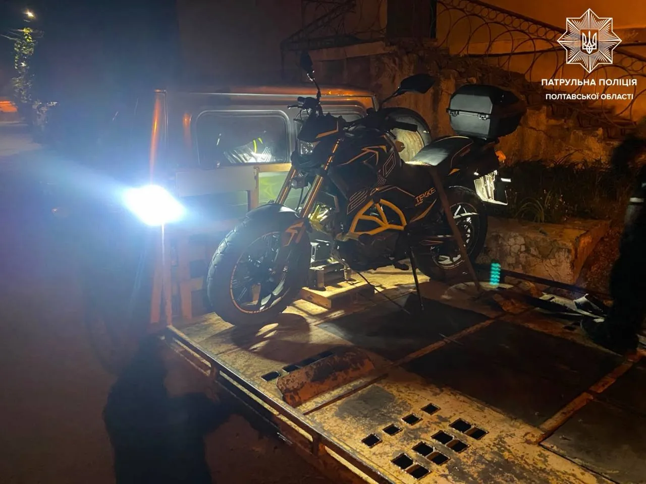 У Полтаві мотоцикліст намагався втекти від патрульних