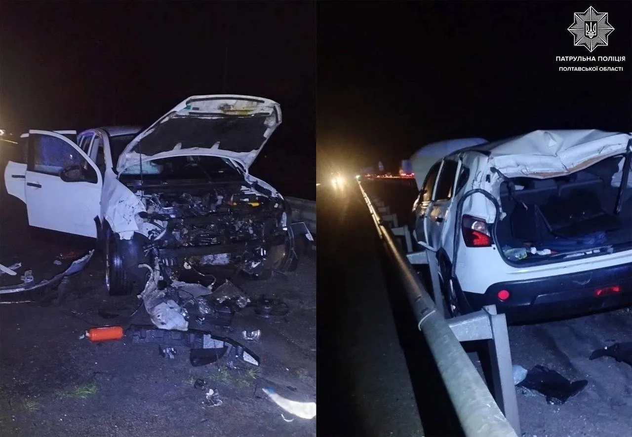 На Полтавщині водій врізався у відбійник