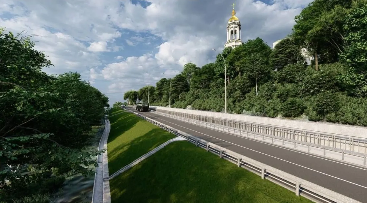 Завершили перший етап ремонту дороги в Полтаві, де стався зсув ґрунту