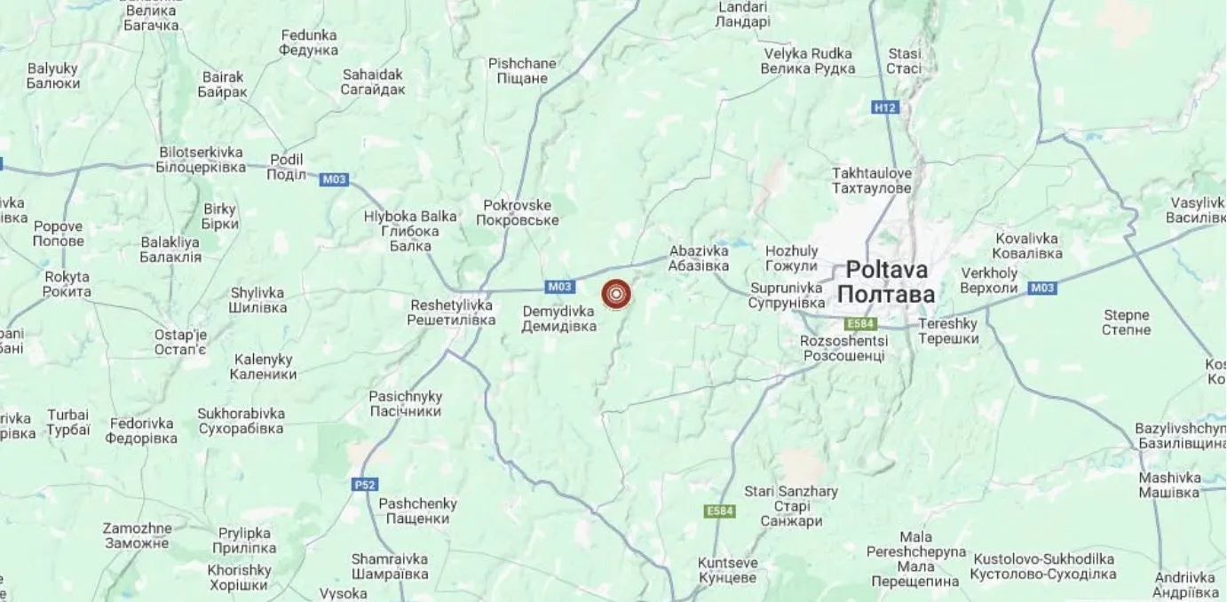 Уночі біля Полтави стався землетрус