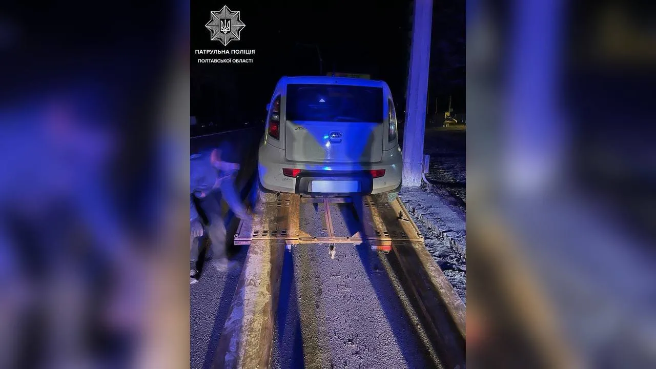 На Полтавщині патрульні двічі за ніч зупинили водійку з ознаками сп’яніння