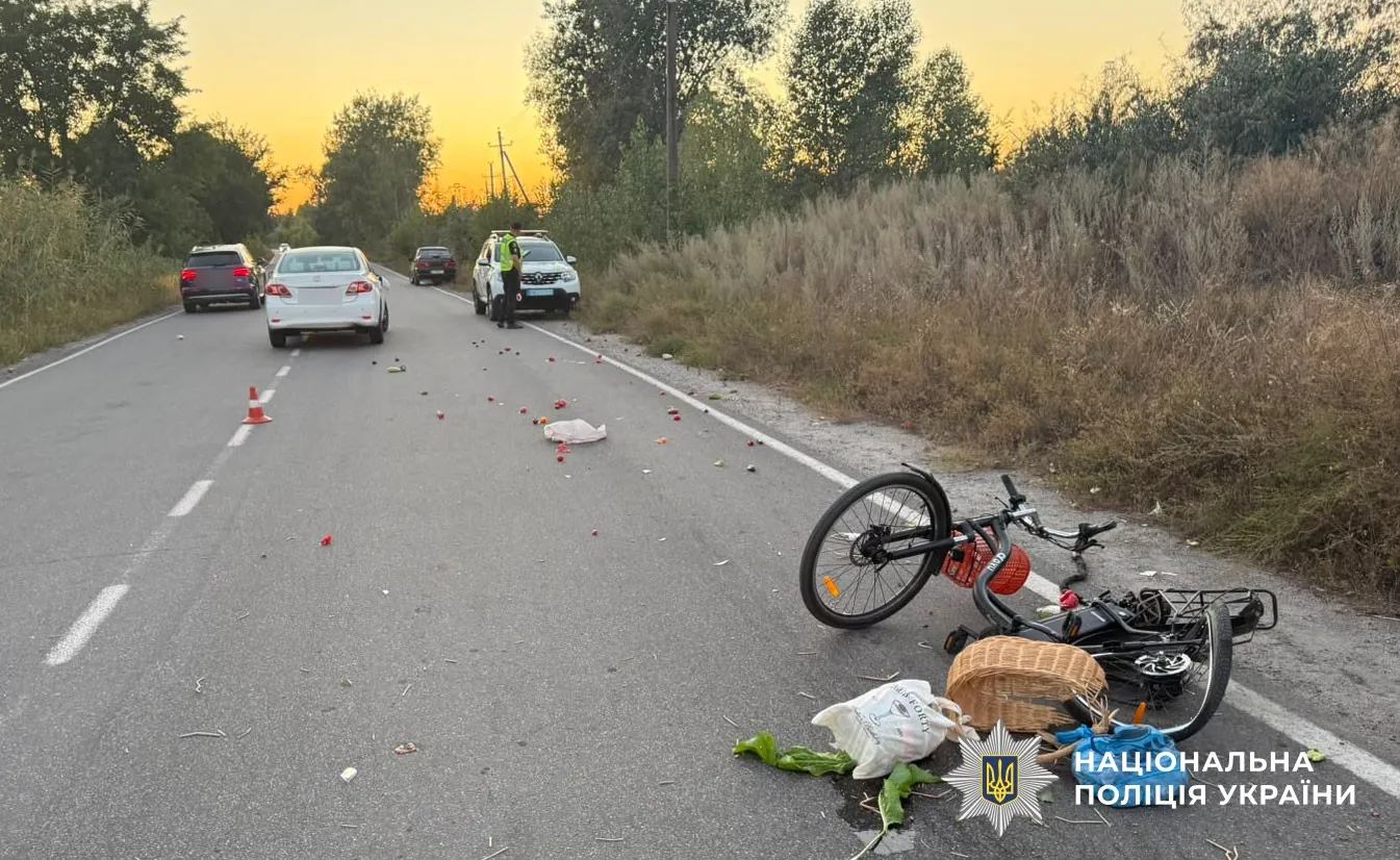 У Горішніх Плавнях автомобіль збив електровелосипед