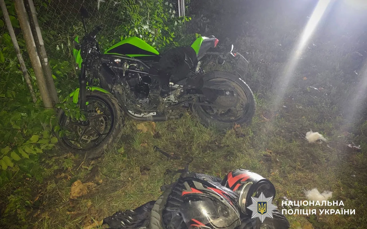 На Полтавщині двоє неповнолітніх на мотоциклі потрапили в аварію
